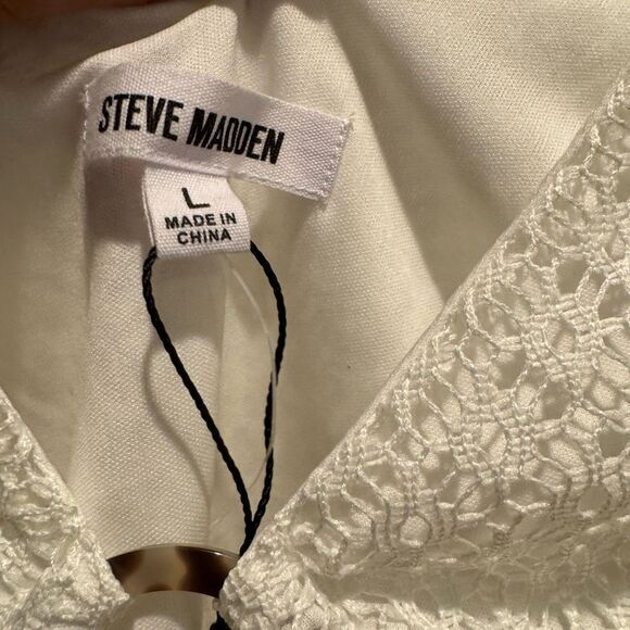 Steve Madden key to my heart White Lace Women’s Top in size large - Picture 5 of 9